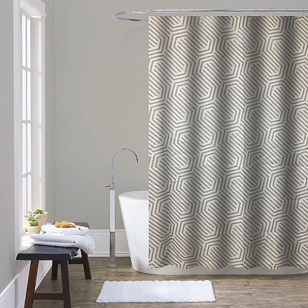 шторка д/в тканевая 180х200см "Бежевая геометрия" MZ-169