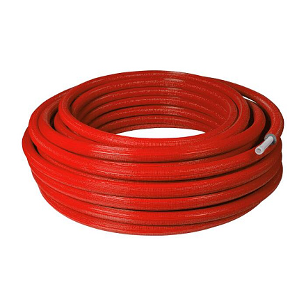 Труба PE-Xa/EVOH изол 6мм крас Дн25х3, 5 Ру10 Т95C 50м РОС