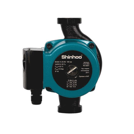 Насос циркул BASIC S 25-6S 180 PN10 230В в/к Shinhoo 71211002