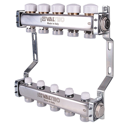 582 Коллекторный блок VALTEC 1" х 3/4" с регул. клап-ми 6 вых.