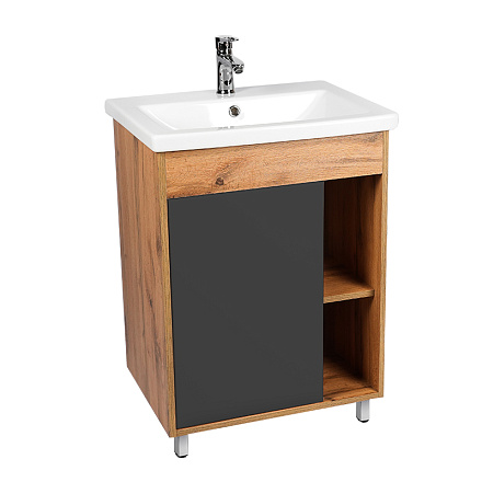 тумба Бостон (COMO 60/Адриана 60) 1 дверь, графит 43х56х82 без умывальника