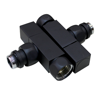 кран для полотенцесушителя угловой 3/4''*1/2'' в/н черный мат (пара) MELODIA MKP21014Cbk