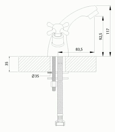 смеситель умывальник ROSSINKA монолитный , H02-61R