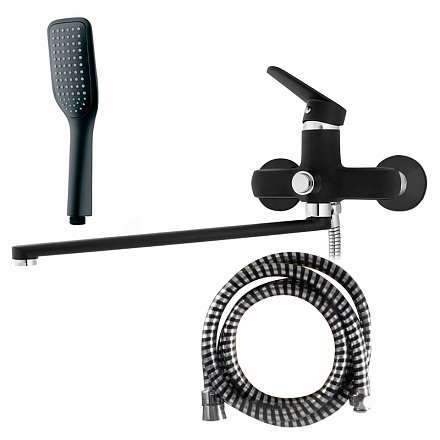 смеситель ванна MELODIA Moderno Black картридж д.35мм длинный излив MDV35141_bk