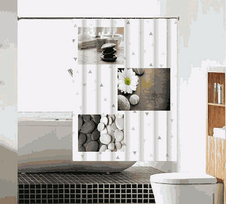 шторка д/в тканевая 180х180см "Чистота" MZ-95