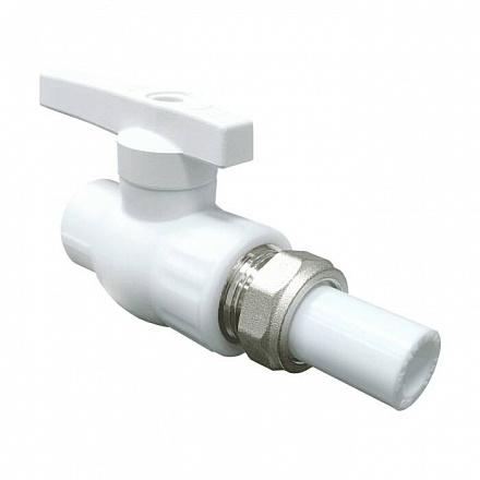 Кран шаровой PP-R бел полн Дн20 1-ст разъем соед VALFEX 20244020