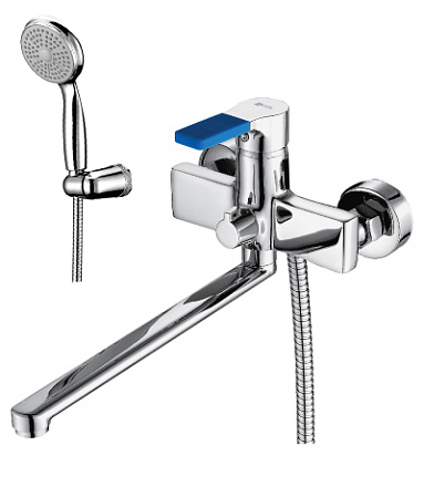 смеситель ванна LEMARK Aura поворотный излив 300мм, картридж 35мм, хром LM0651C