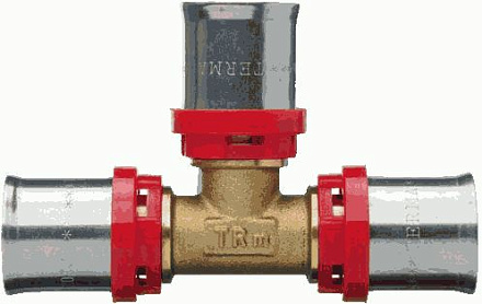 пресс тройник 20*20*20 красн.кольцо TRm 02410