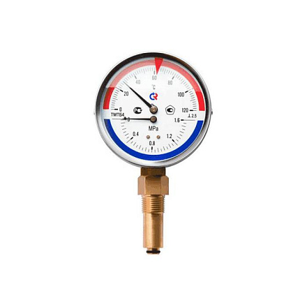 Термоманометр рад ТМТБ-41Р.3 150С 0-1, 6МПа Дк100 G1/2" L=100мм Росма 00000002376