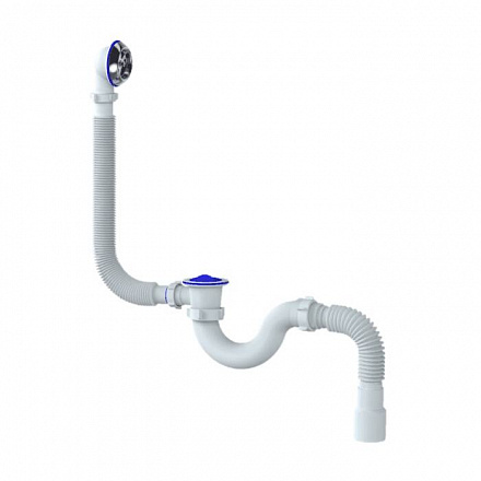 Сифон д/ванны труб 1 1/2"x40 гофр 40х40/50 пласт/сетка Unicorn S32P