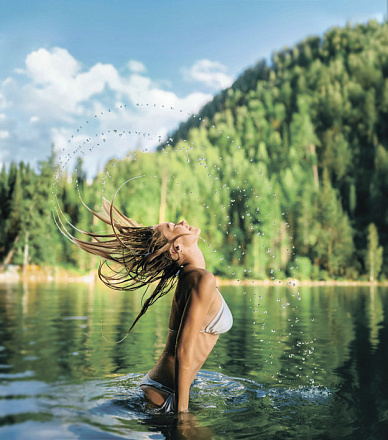 шторка д/в тканевая 180х200см "Красотка" MZ-151