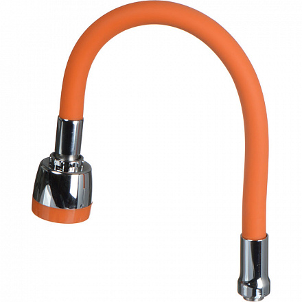 излив гибкий LUXE с лейкой 2 режима оранжевый 49см MELODIA MKP20660