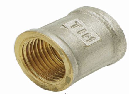Муфта  1/2" (ник/латунь)  TIM /10 шт 