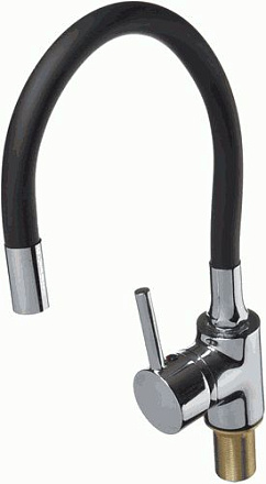 смеситель кухня Expromt Kitchen/Кухня Про картридж 40мм, гиб.изл., black Ex125.4-11 лат.(б/подв)