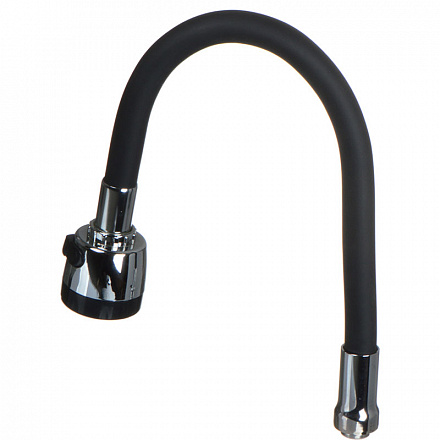 излив гибкий LUXE с лейкой 2 режима черный 49см MELODIA MKP20654