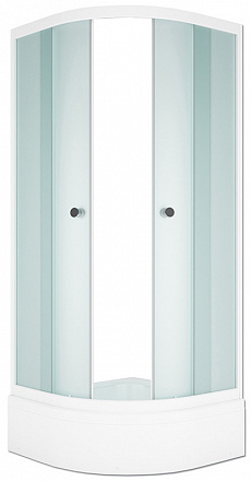 уголок душевой Round 80х80х185 стекло мат.4мм, бел.профиль MELODIA