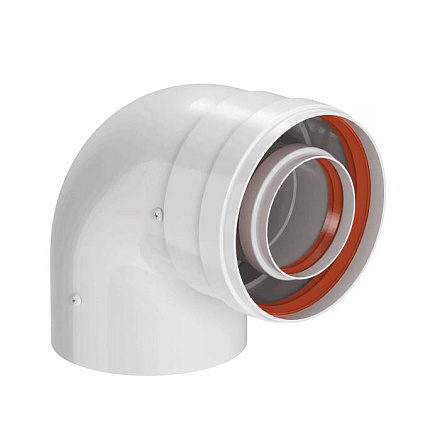 Отвод коаксиал промежут 60/100мм 90гр KRATS PK-90-05L