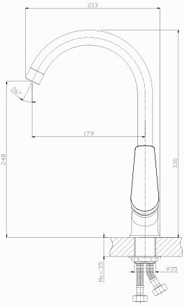 смеситель кухня ROSSINKA картридж д.35мм S35-23