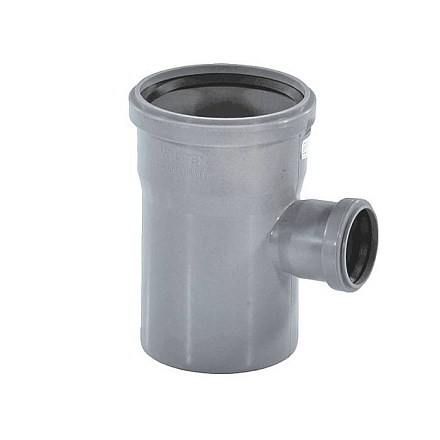 Тройник PP-H сер б/н Дн50х40х45гр перех в/к BASE VALFEX 22050040