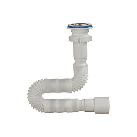 Сифон умыв/мойка гофр 1 1/2"x40/50 L=470-1250мм нерж/сет Орио А-3013