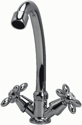 смеситель кухня Expromt пластик ручка Крест/Cross 3/8" керамика Ex102.1-01 латунь (без подводки)