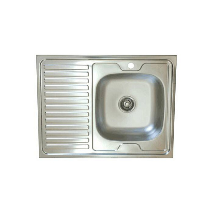 Мойка нерж AISI 201 накладн 800х600 0, 4мм прав б/сиф 1 1/2 Владикс V-201