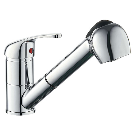 смеситель кухня MELODIA Metallica картридж д.40мм вытяжной излив MDV35516 с подводкой 50см