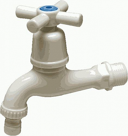 кран пластиковый водоразборный белый MSP20613