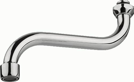 излив для смесителя круглый S-образный с аэратором 15см MELODIA MKP20703P