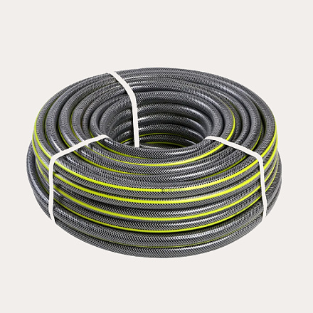 шланг поливочный армированный ЭЛИТ 1/2 серый с салатовой полосой (50м) 4-х слойный