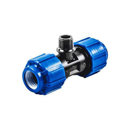 Тройник компресс ПЭ Дн25х3/4"х25 НР Ру16 ТПК-АКВА 51253425