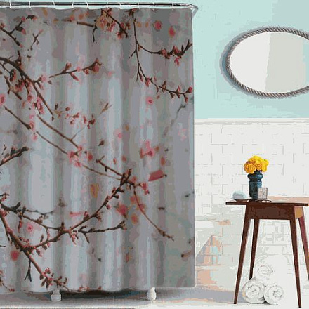 шторка д/в тканевая 180х180см "Цветущие ветви" MZ-83