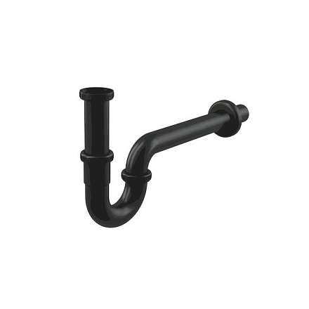 Сифон умыв труб б/вып 1 1/4"x32 пр/тр 32 лат чер мат Alca A4320BLACK