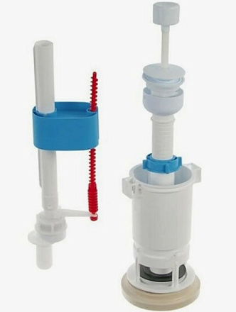 WC4550М Набор АНИ с нижней подводкой 1/2", с пласт. штуцером Хром ручка шток, эконом