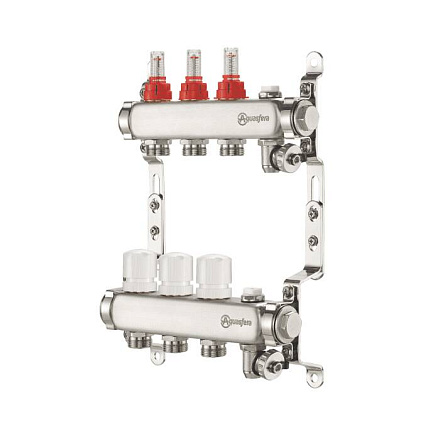 Группа коллект нерж расход 1" м/м 3в 3/4" ЕК н/р в/к Aquasfera 9501-02