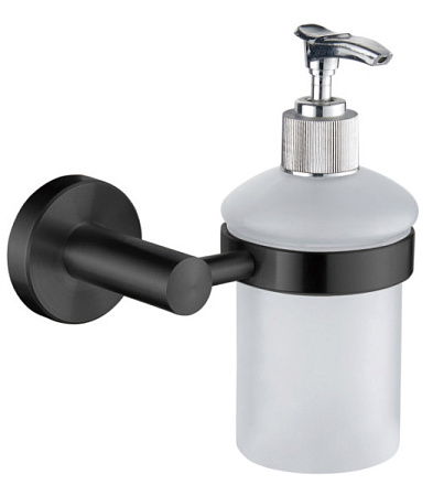 дозатор LEDEME SUS304 д/жидкого мыла настенный (стекло), черный L71727B