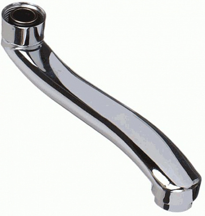 излив для смесителя для ванны плоский S-образный с аэратором 20см MELODIA MKP20712P