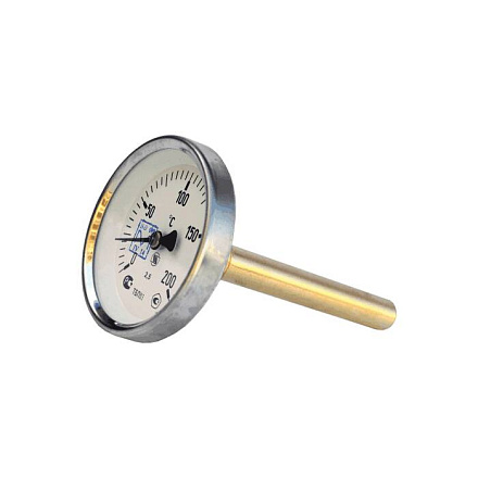 Термометр биметалл ТБП-Т 200С Дк63 L=100 G1/2" осев НПО ЮМАС