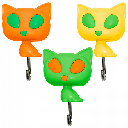 набор 2 крючка "кошки" 3 цвета, б/выбора цвета 27.30