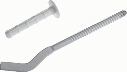 кронштейн для радиатора с дюбелем д.9*190 белый сплющ. BIMETTA 10010