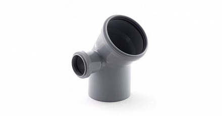 Колено D=110х45* с отводом 50, левый ПП (спецотвод) WaterMark /15 шт/