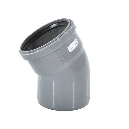 Отвод PP-H сер б/н Дн110х30гр в/к BASE VALFEX 20122110