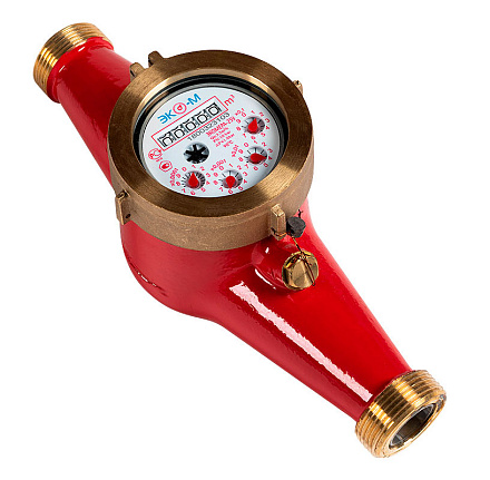 счетчик унив. для воды ЭКОМЕРА-25 со штуцерами многоструйный (260мм)