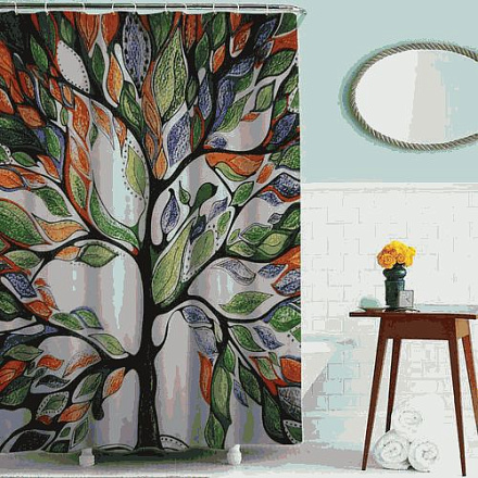 шторка д/в тканевая 180х200см "Дерево" MZ-79