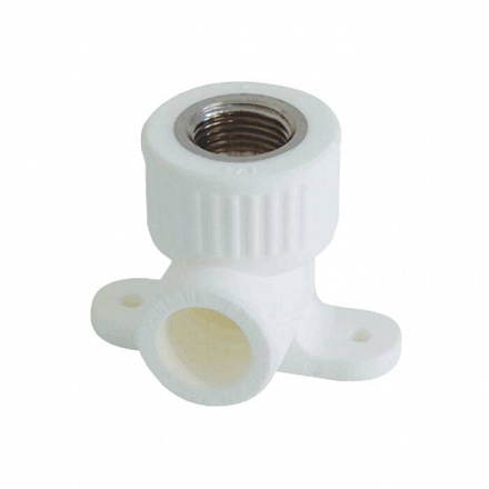 Угольник PP-R бел комб Дн25х3/4" ВР с креплением VALFEX 10120125