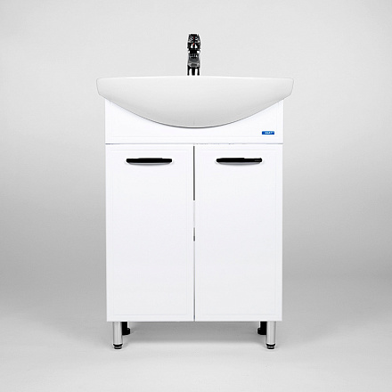 тумба Милан (Элеганс 60) 2 двери, белая 31, 5х55, 5х82 без умывальника