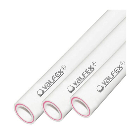 Труба PP-R бел арм стекл Дн32х5, 4 Ру25 SDR6 90С 4м VALFEX 10106032