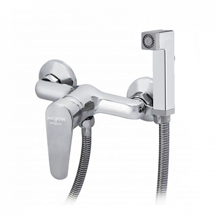 смеситель душ MELODIA Moderno/Модерн картридж д.35мм с гиг.лейкой и держ.на корпусе хром MDV35151