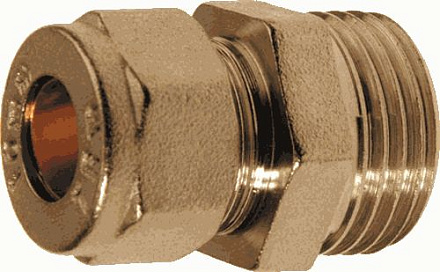 ниппель 1/2"-3/8" лат. с цангой 10 латунь TRm 06304