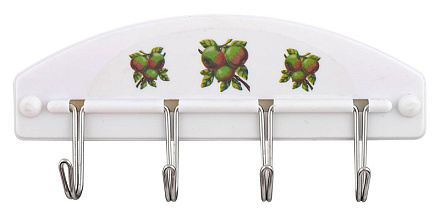 планка 4 крючка "фрукты" 7 дизайнов, б/выбора дизайна 27.131